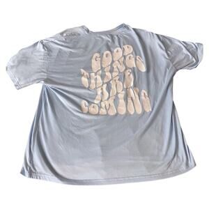 SheIn “Good Things” Graphic Light Blue T-Shirt
